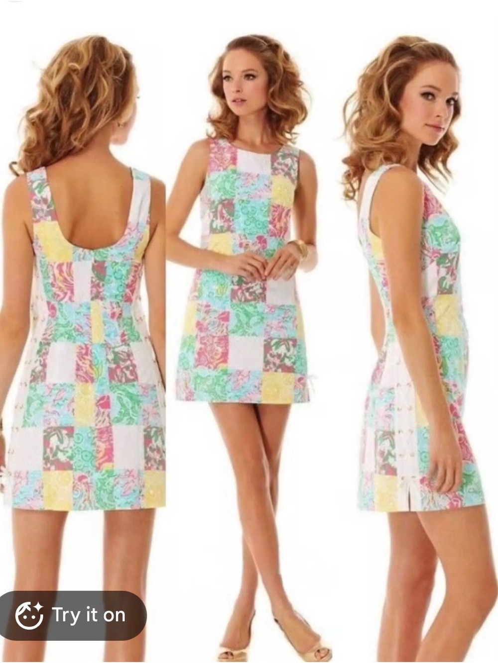 Lilly Pulitzer Pastel Patchwork Shift Dress